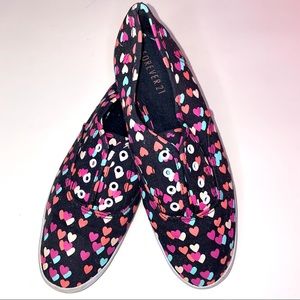 Forever 21 Black Heart Slip On Shoes